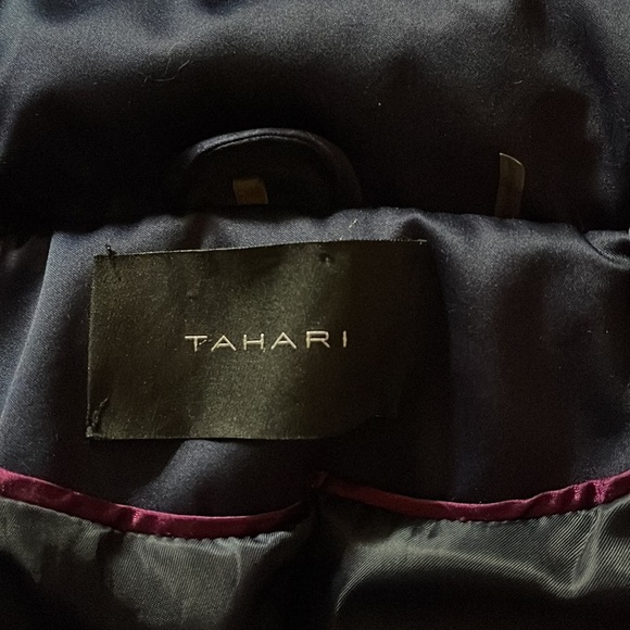 Tahari Navy Long Quilted Down Waterfowl Parka - Picture 7 of 9